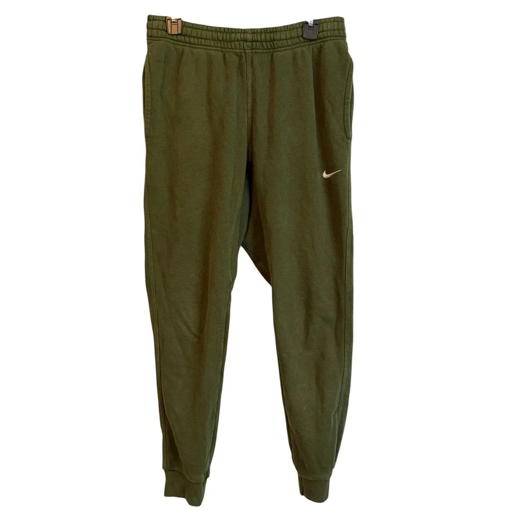 Nike Sportswear Club Fleece Jogger Pants Men M Olive Green Sweatpants Athleisure
